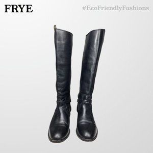 FRYE Lindsay Plate Women's Black Leather Knee High Tall Boots Size 8 B